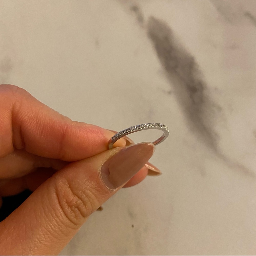 Delicate Pave Diamond Stacking Ring - image 3